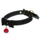 Нашийник замшевий Loveshop Bow and Bell чорний