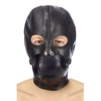 Капюшон з кляпом для БДСМ Fetish Tentation BDSM hood in leatherette with removable gag Капюшон з кляпом для БДСМ Fetish Tentation BDSM hood in leatherette with removable gag