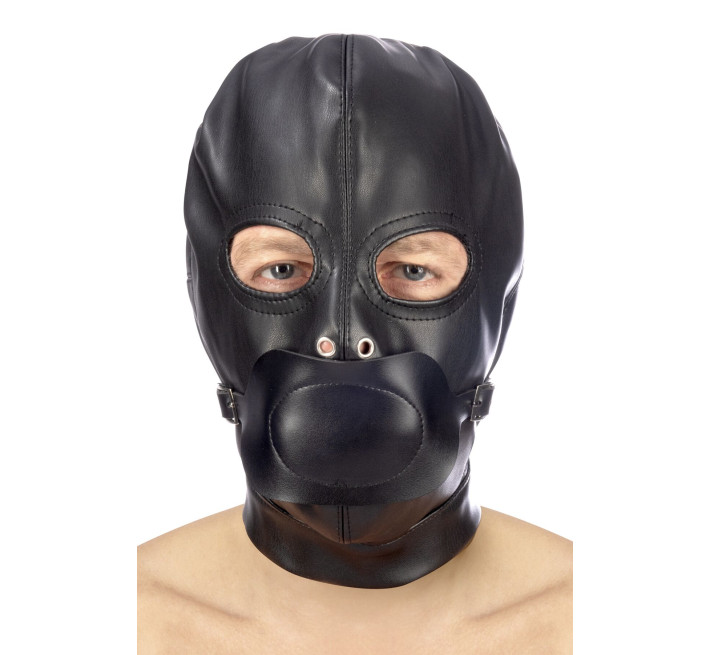 Капюшон з кляпом для БДСМ Fetish Tentation BDSM hood in leatherette with removable gag