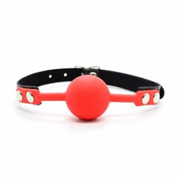 Кляп силіконовий DS Fetish Silicone ball gag metal accesso red