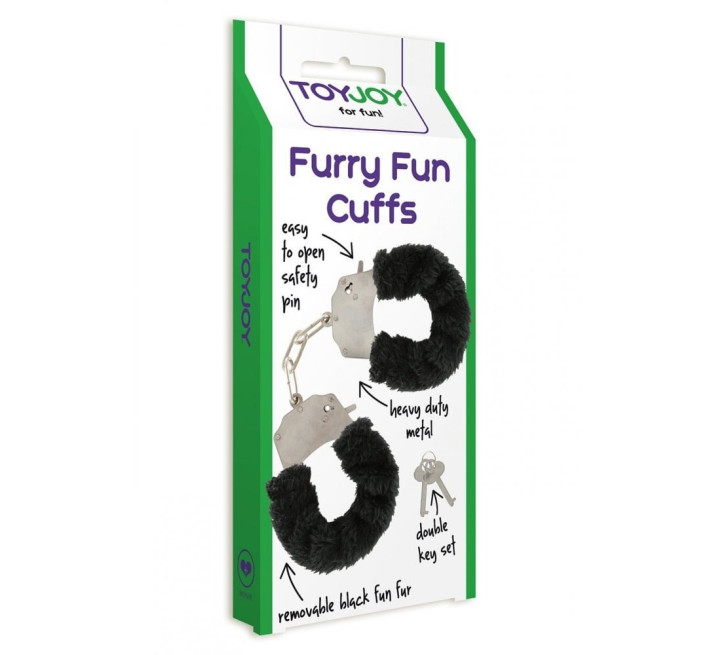 Наручники з хутром Toy Joy Furry fan cuffs Чорні