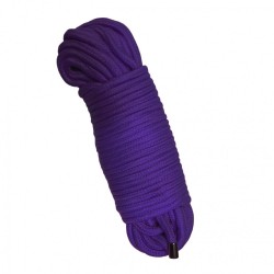 Мотузка для зв'язування DS Fetish 20 метрів, наконечники метал, фіолетова