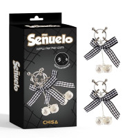Зажимы на соски с бантиком и колокольчиком Chisa Senuelo