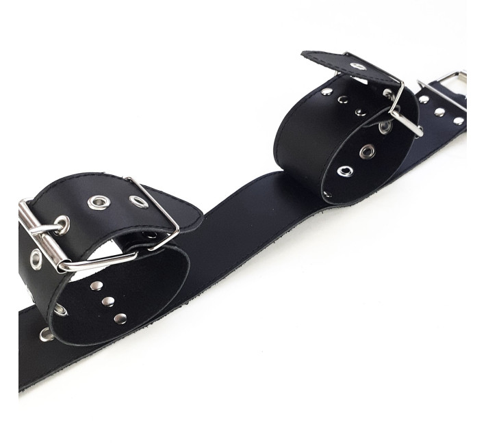 Ошейник с наручниками из натуральной кожи Art of Sex - Bondage Collar with Handcuffs