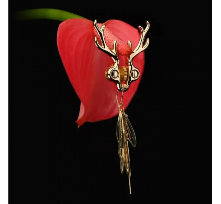 Зажимы для сосков в виде оленей Lockink Sevanda Stag Clamps, с подвесками, металлические, золотые