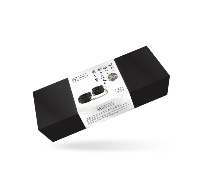 Наручники с цепочкой Liebe Seele Black Organosilicon Wrist Cuff, экокожа