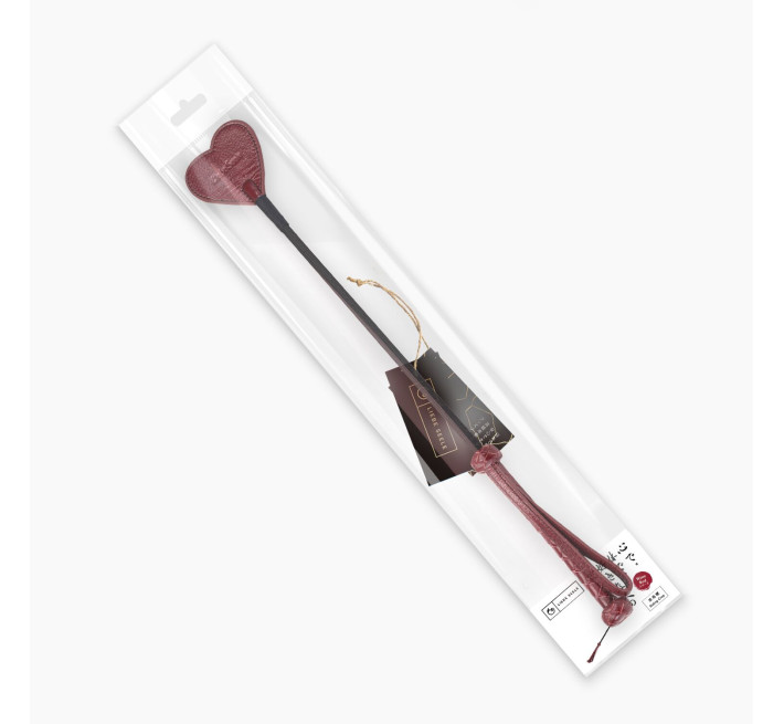 Шльопалка-сердечко Liebe Seele Wine Red Riding Crop with Heart-Shape Tip, натуральна шкіра