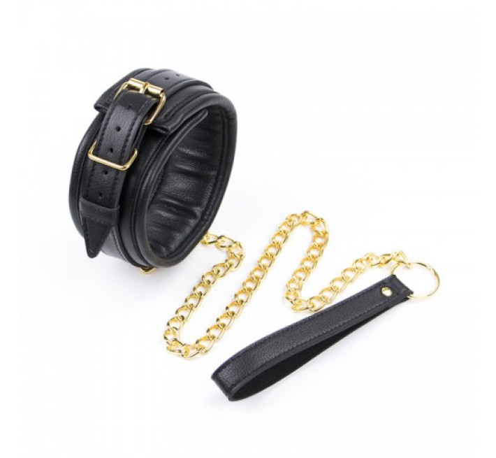 Нашийник з повідцем DS Fetish Collar black with leash