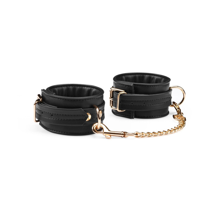 Наручники с цепочкой Liebe Seele Black Organosilicon Wrist Cuff, экокожа