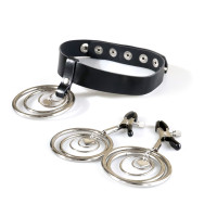 Набір чокер + затискачі Art of Sex - Choker and Nipple clamps Triada, колір чорний Набір чокер + затискачі Art of Sex - Choker and Nipple clamps Triada, колір чорний