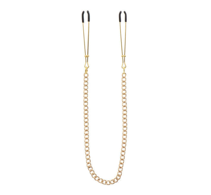 Затискачі на соски з ланцюжком Taboom Tweezers With Chain, золотисті