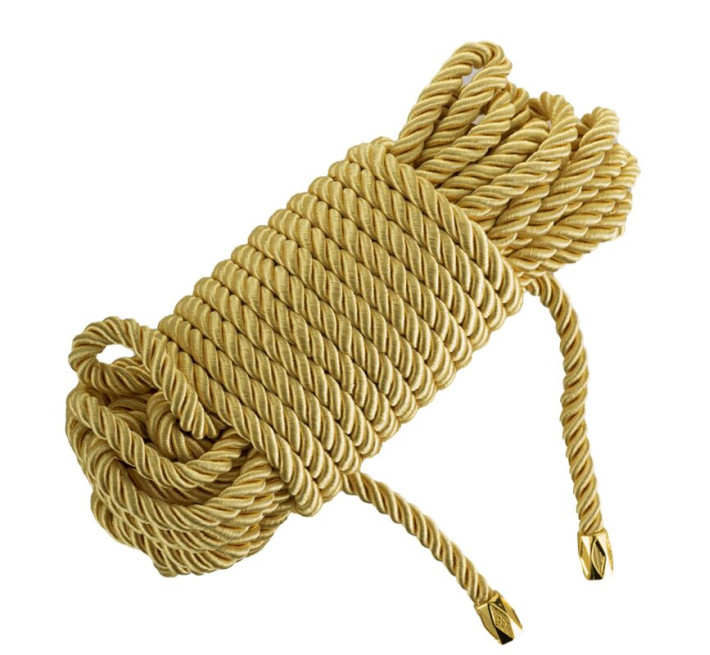 Веревка для шибари LOCKINK SEVANDA Shibari Pratice Rope, золотистая, 8 м, нейлон+хлопок