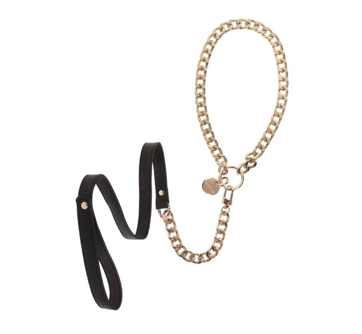 Повідець ланцюг із петлею зі штучної шкіри Taboom Statement Leash золотистий, 75 см