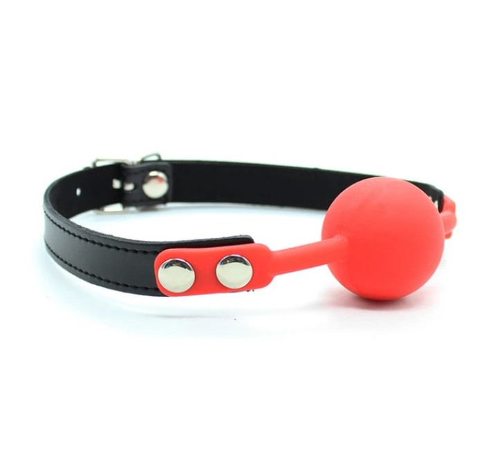 Кляп DS Fetish Silicone ball gag with lock силіконовий із замком Червоний