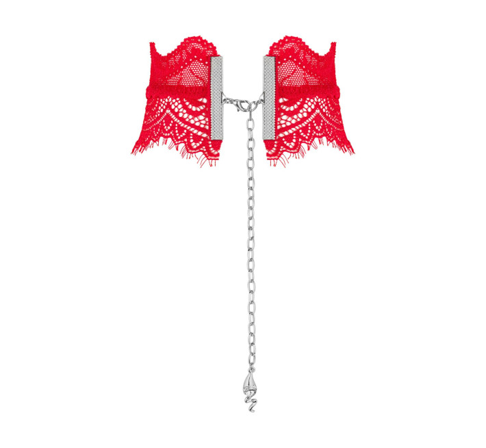 Широкий мереживний чокер Obsessive Bergamore choker, red