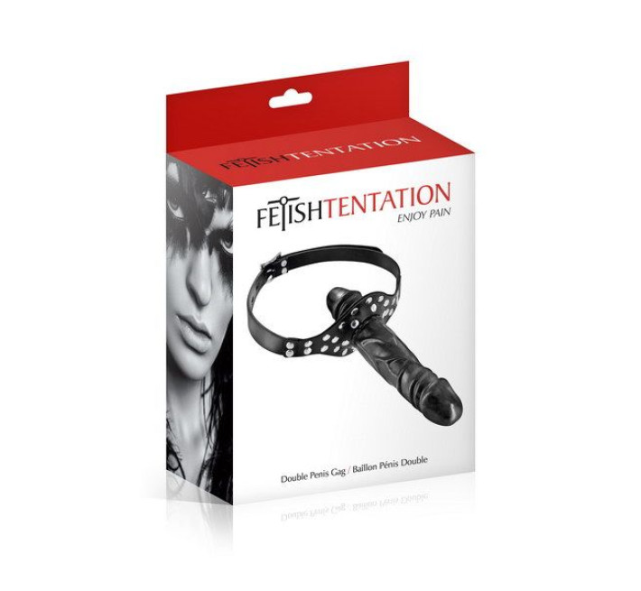 Кляп з подвійним фалоімітатором Fetish Tentation Double Penis Gag