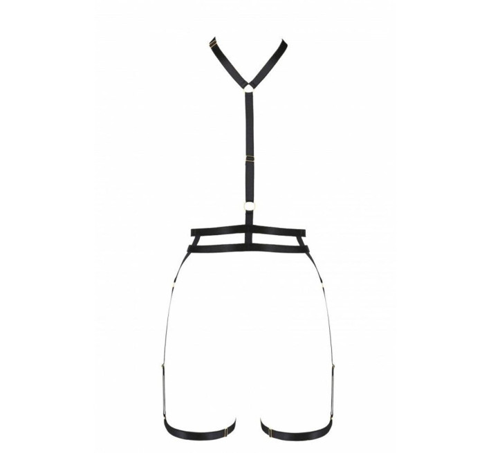 Портупея-стрепи з подвійним ремінцем Passion Exclusive DENIRA black S/M