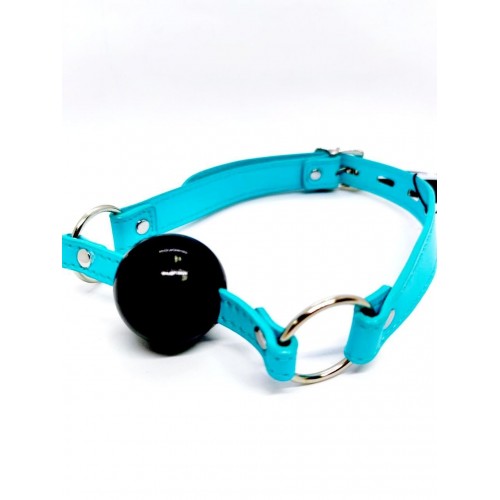 Кляп з замком DS Fetish Ball gag Блакитний