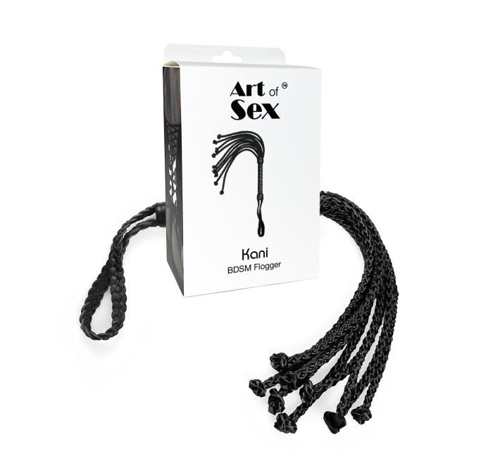 Ажурний батіг Кішка з екошкіри Art of Sex - Kani, колір чорний