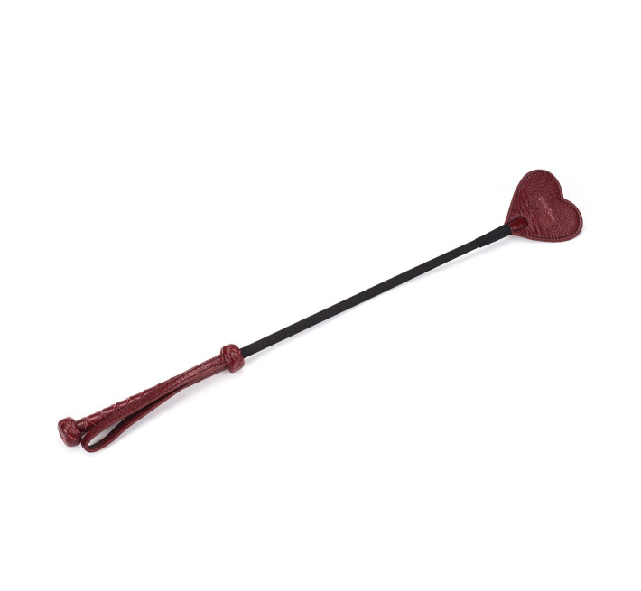 Шльопалка-сердечко Liebe Seele Wine Red Riding Crop with Heart-Shape Tip, натуральна шкіра