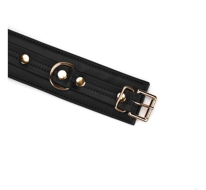 Наручники с цепочкой Liebe Seele Black Organosilicon Wrist Cuff, экокожа