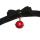 Нашийник замшевий Loveshop Bow and Bell чорний