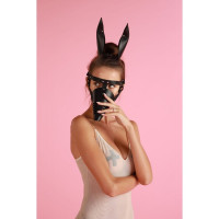 Маска DS Fetish Doberman зі шкіри, ручна робота, чорна