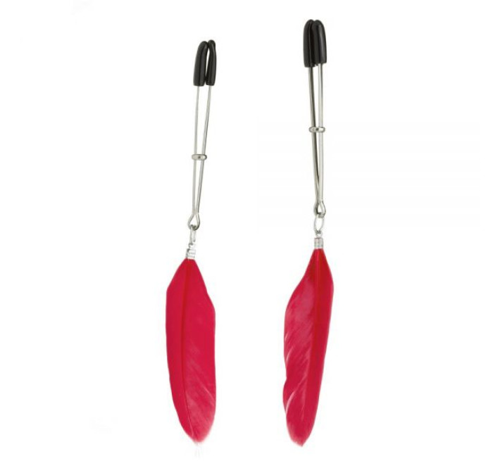 Зажимы на соски Lucky Bay Nipple play пинцет перышки Красные