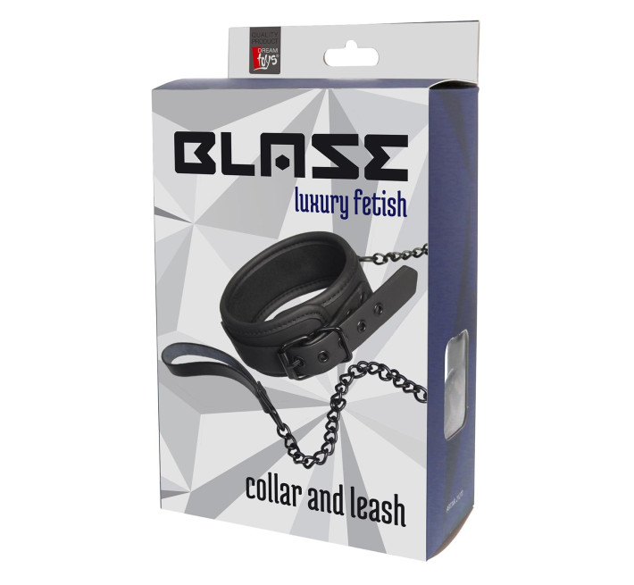 Ошейник с поводком Dreamtoys Blaze Collar and Сhain Черный