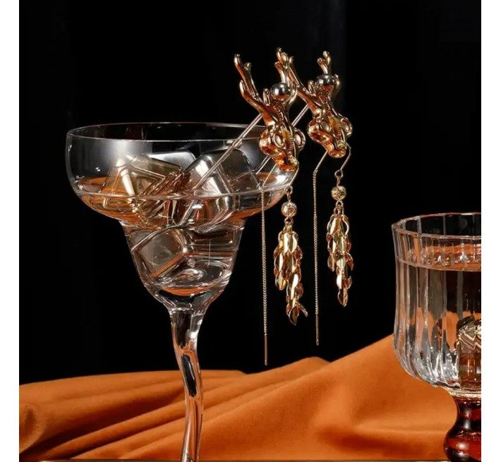 Зажимы для сосков в виде оленей Lockink Sevanda Stag Clamps, с подвесками, металлические, золотые