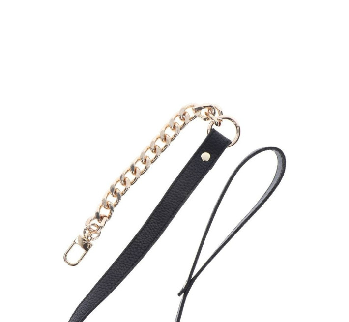 Повідець ланцюг із петлею зі штучної шкіри Taboom Statement Leash золотистий, 75 см