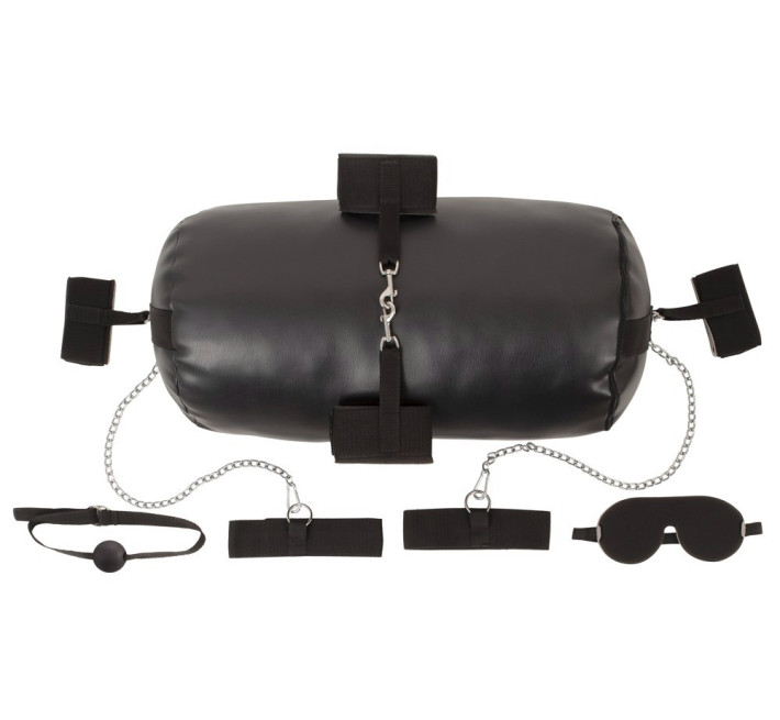 Набор фиксаторов для БДСМ с подушкой Bad Kitty 7 предметов, Черный