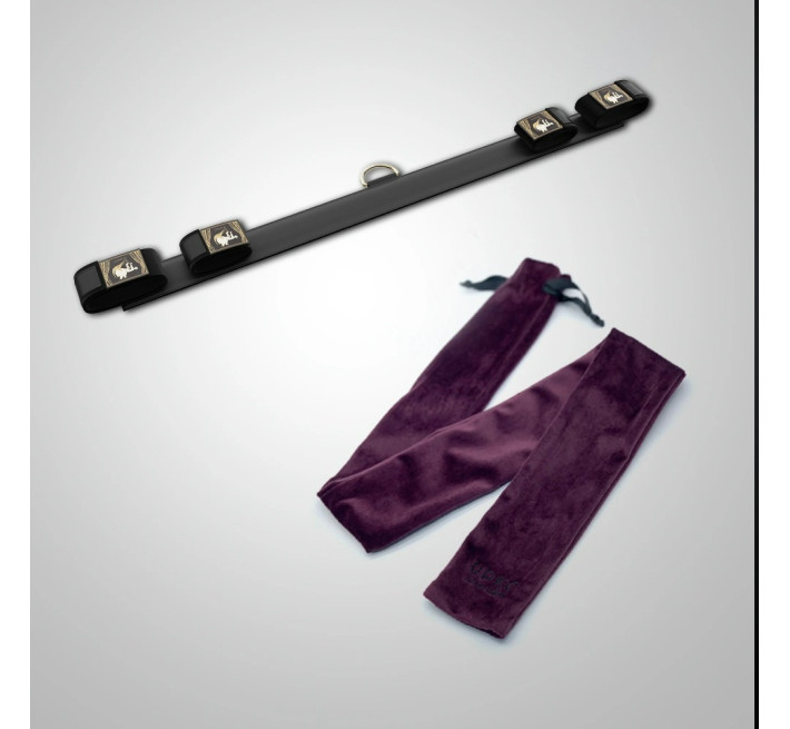 Распорка для рук и ног с зажимами для клитора и половых губ UPKO Черная