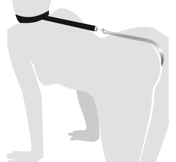 Анальный крюк 3 с ошейником из натуральной кожи Art of Sex - Anal hook, Черный