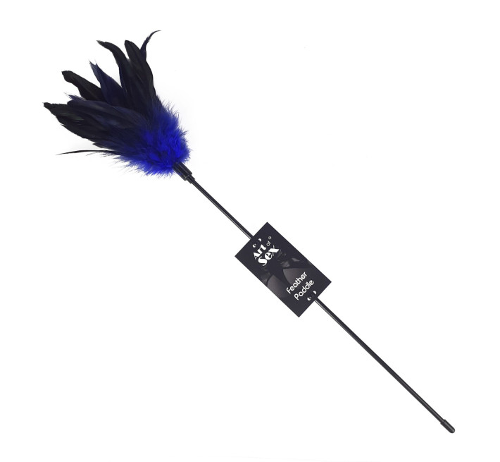 Лоскітка з пером півня Art of Sex – Feather Paddle, синя