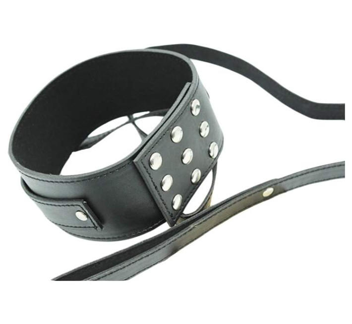 Нашийник з повідцем DS Fetish Collar with leash metal Чорний