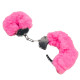 Наручники DS Fetish Plush handcuffs, метал з хутром, малинові