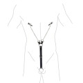 Затискачі для сосків з фіксацією на мошонці Еко шкіра Art of Sex Nipple Clamps for Men