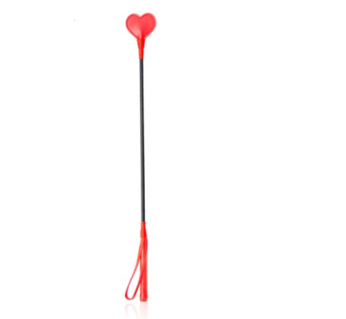 Стек DS Fetish Crop heart red, 63 см