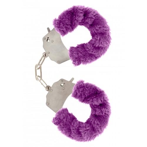 Наручники рожеві з хутром Toy Joy Furry fan cuffs Фіолетові