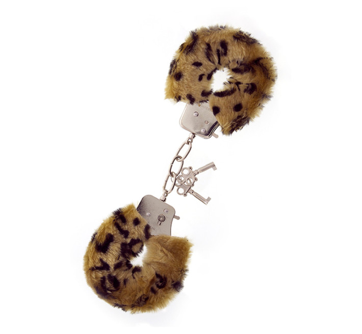 Наручники Dreamtoys Metal Handcuff with Plush Леопардові