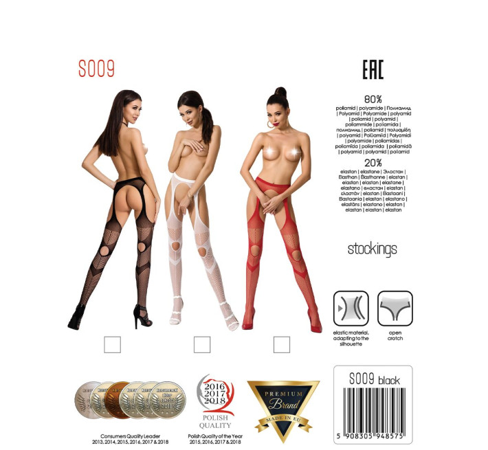 Еротичні колготки Passion S009 Чорні S/M/L