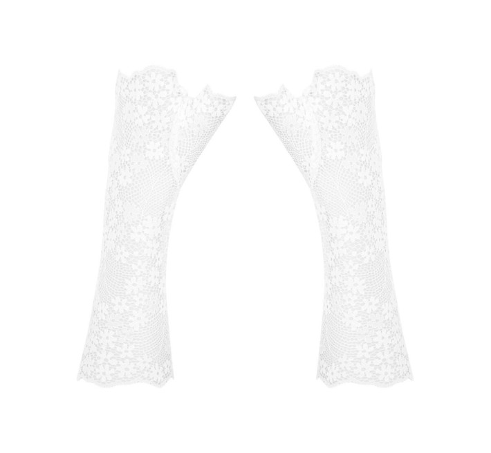 Кружевные митенки Obsessive Heavenlly gloves белые One size