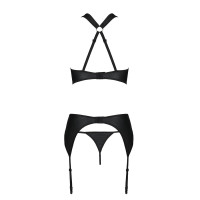 Сітчастий набір з візерунком Passion Hima Set black XXL/XXXL