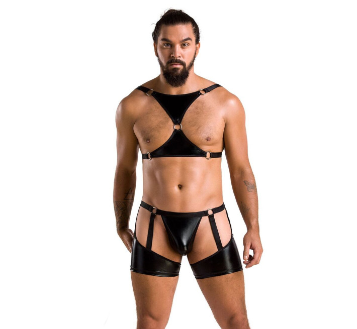 Комплект еротичної чоловічої білизни Passion 047 Set John black L/XL