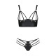 Комплект из экокожи с люверсами и ремешками Passion Malwia Bikini black 4XL/5XL