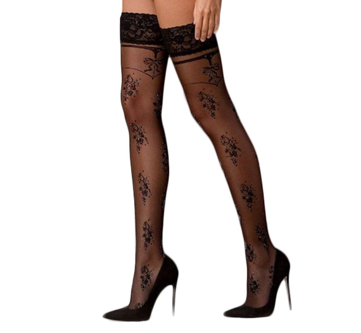 Чулки Passion ST119 черные 1/2