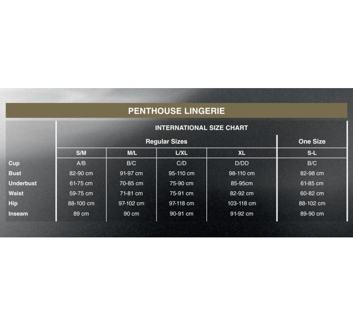 Трусики-тонг Penthouse Naughty Valentine Black S/M