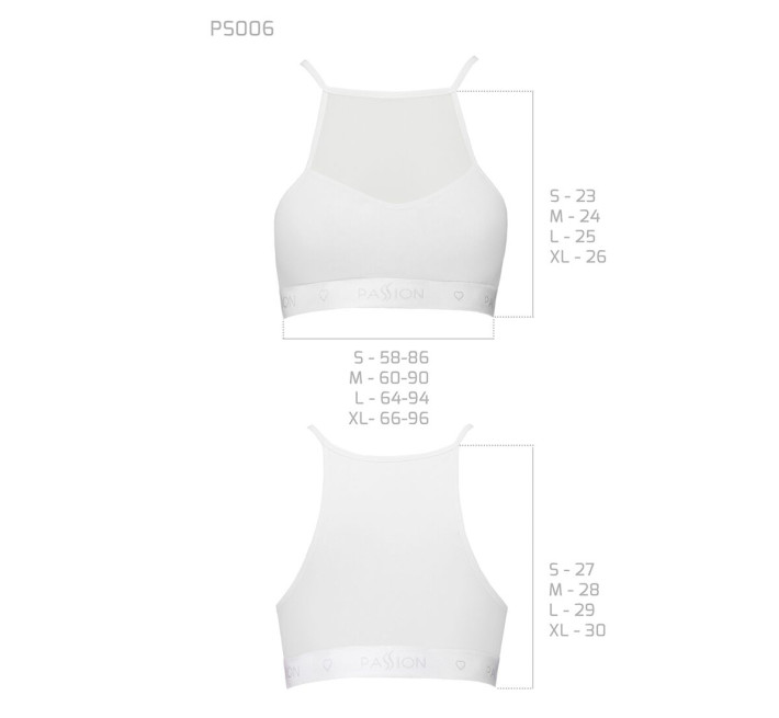 Спортивний топ з прозорою вставкою Passion PS006 TOP M, white