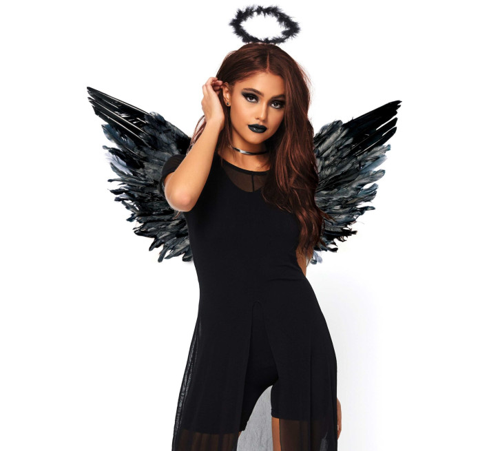Крылья черного ангела Leg Avenue Angel Accessory Kit Black, крылья, нимб